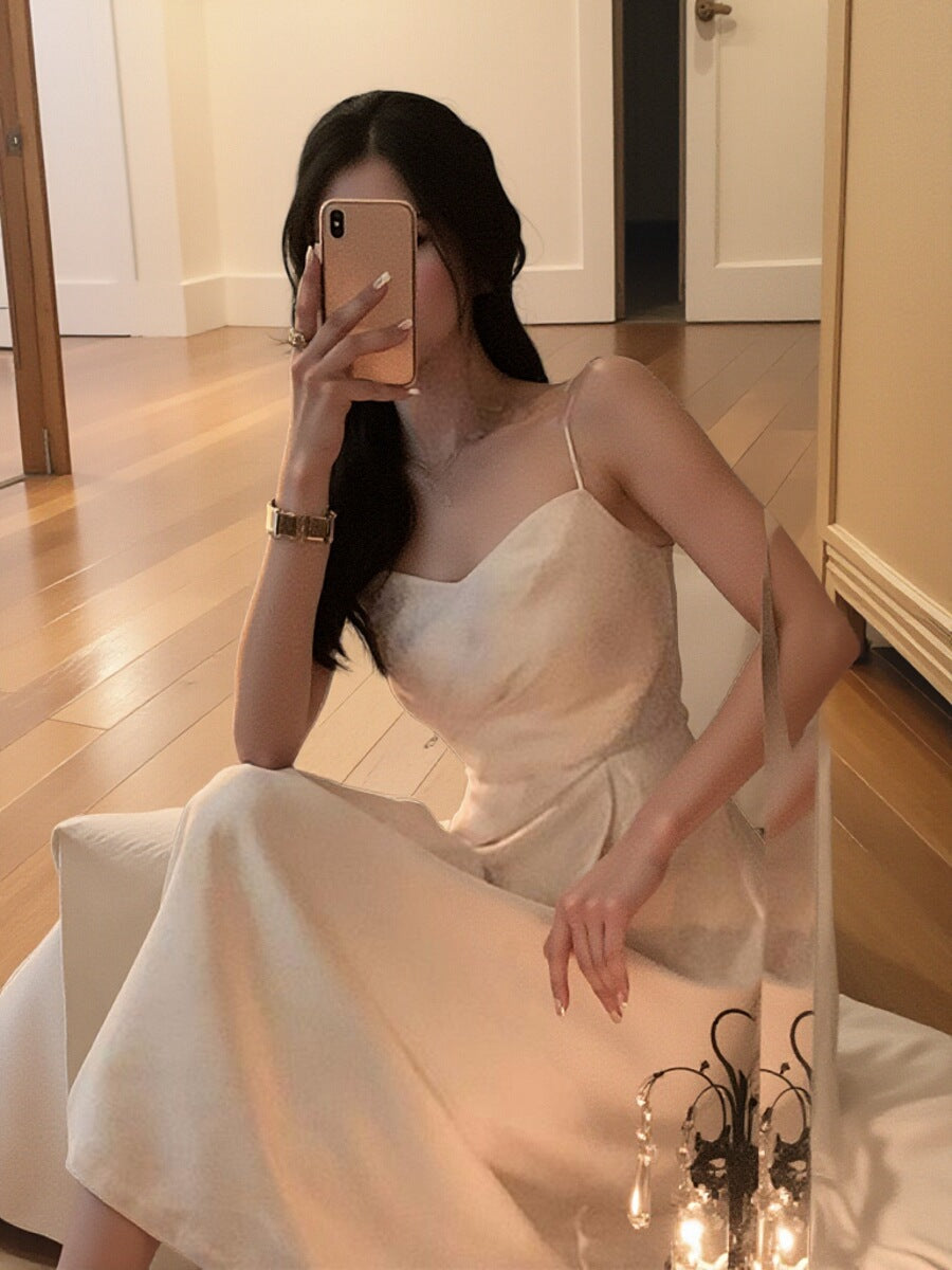 Satin A-Line Slip Dress HZ1024