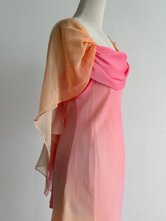 Gradient Y2K Outfit for Party Square Neck Chiffon Stunning Short Prom Dresses ED02367