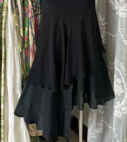 Elegant Black V-neck Chiffon Short Prom Dresses Simple Party Dresses ED02387