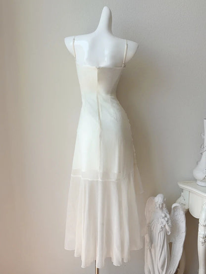 Apricot Chiffon Spaghetti Strap Party Dresses Cute A-Line Evening Gowns HZ1024