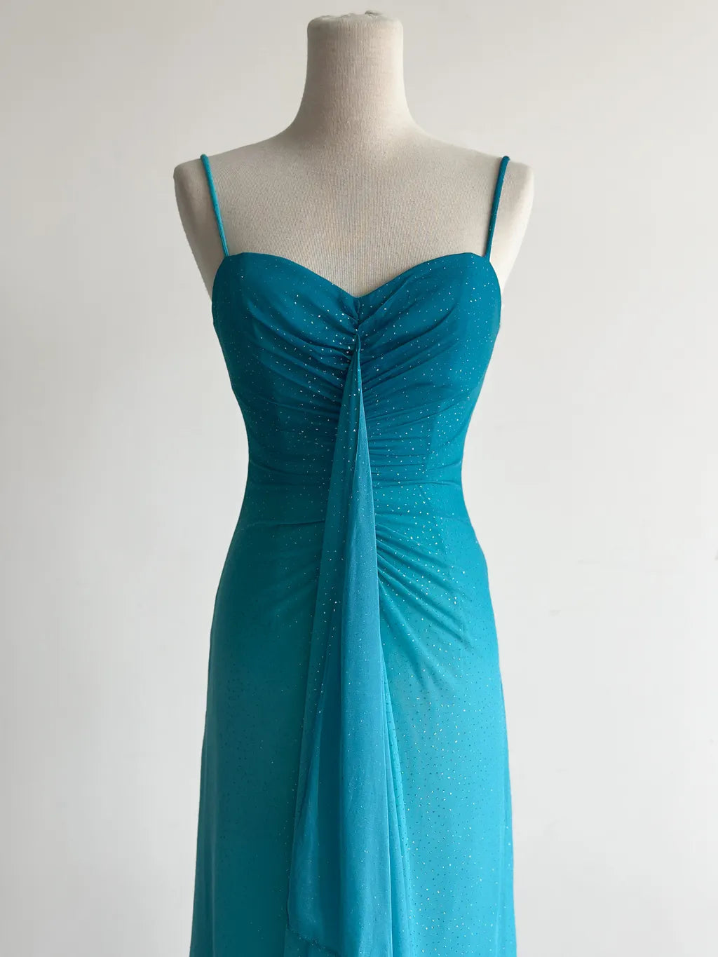 Gradient Blue Spaghetti Straps Sheath Chiffon Prom Dresses Evening Dress Gowns HZ1024