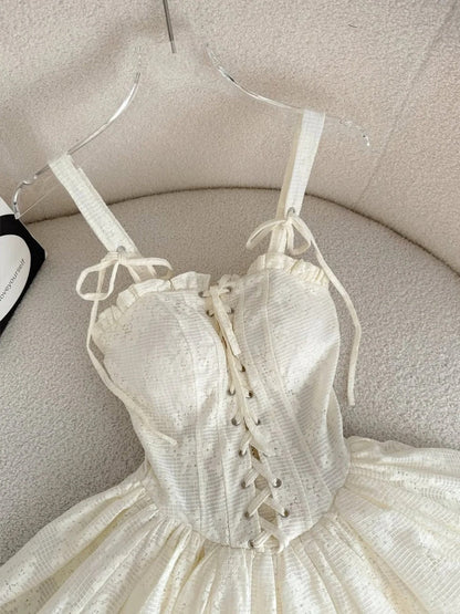 Off-white Spaghetti Straps A-Line Lace Short Prom Dresses Homecoming Dresses HZ1024