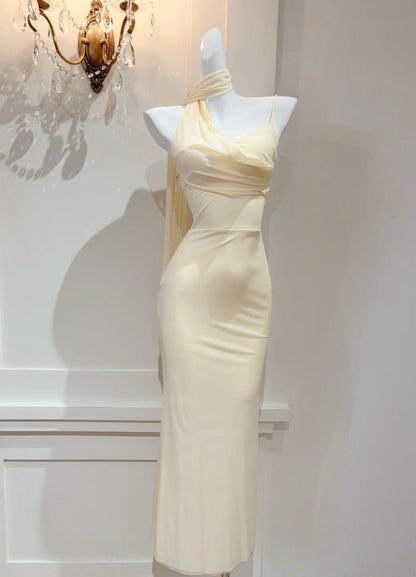 Elegant Asymmetric Neck Chiffon Bodycon Party Dress Short Prom Dresses ED02523