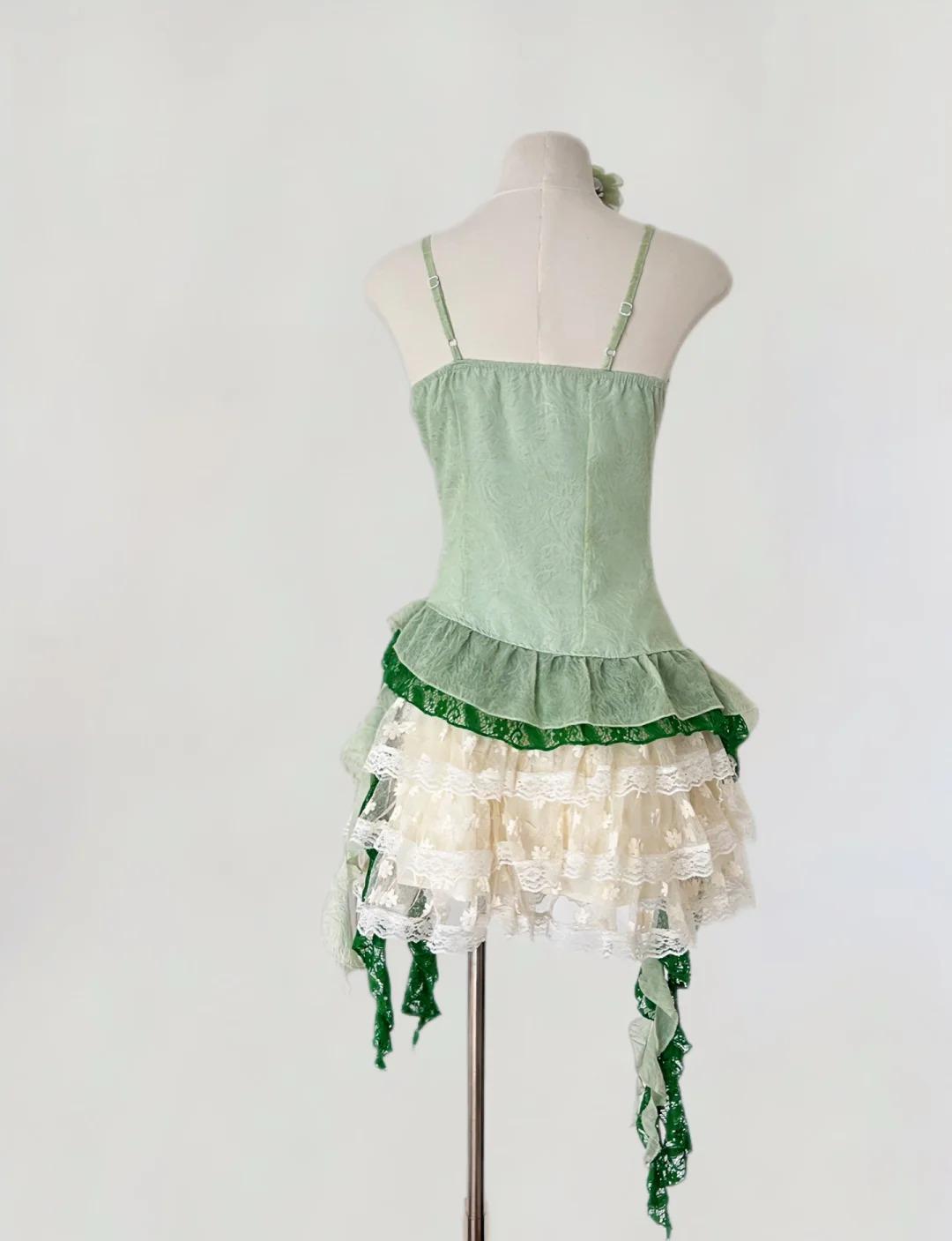 Green Spaghetti Straps Bodycon Lace Tulle Short Prom Dresses Homecoming Dresses HZ1024