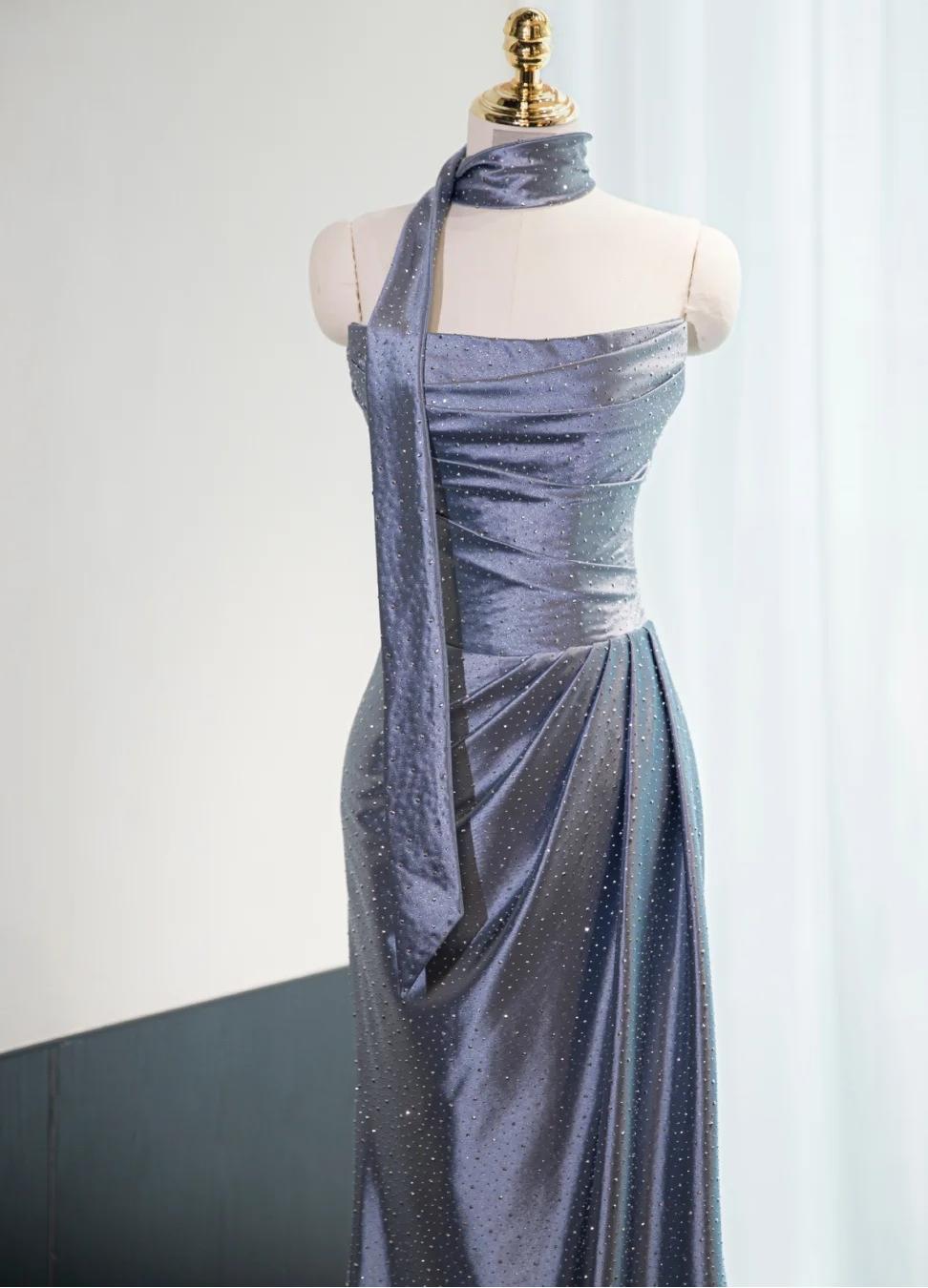 Strapless Sheath Satin Prom Dresses Formal Evening Gowns HZ1024