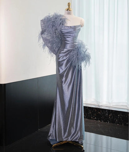 Strapless Sheath Satin Prom Dresses Formal Evening Gowns HZ1024