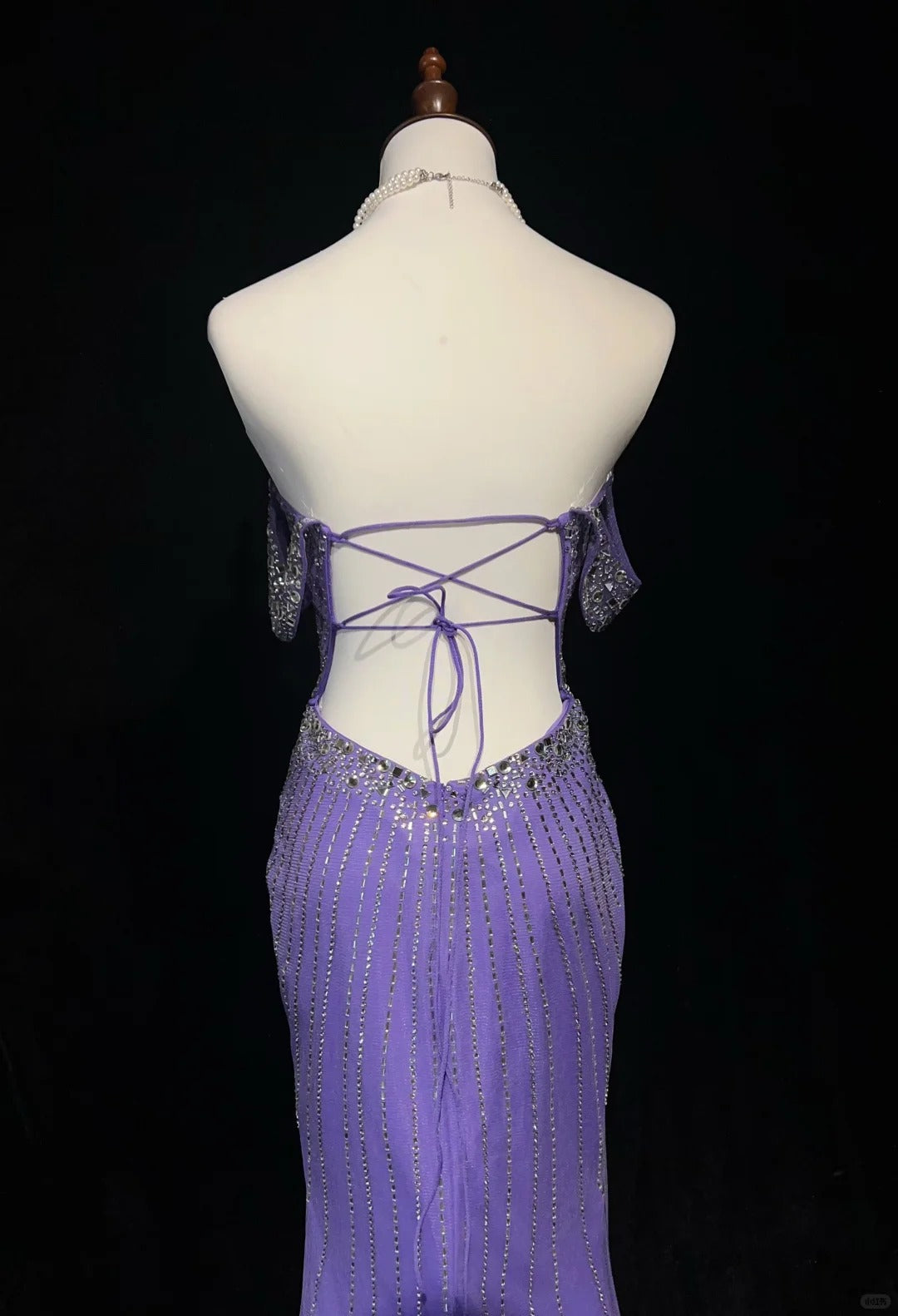 Gorgeous Purple Off Shoulder Mermaid Tulle Rhinestone Long Prom Dresses Formal Evening Gowns ED02552