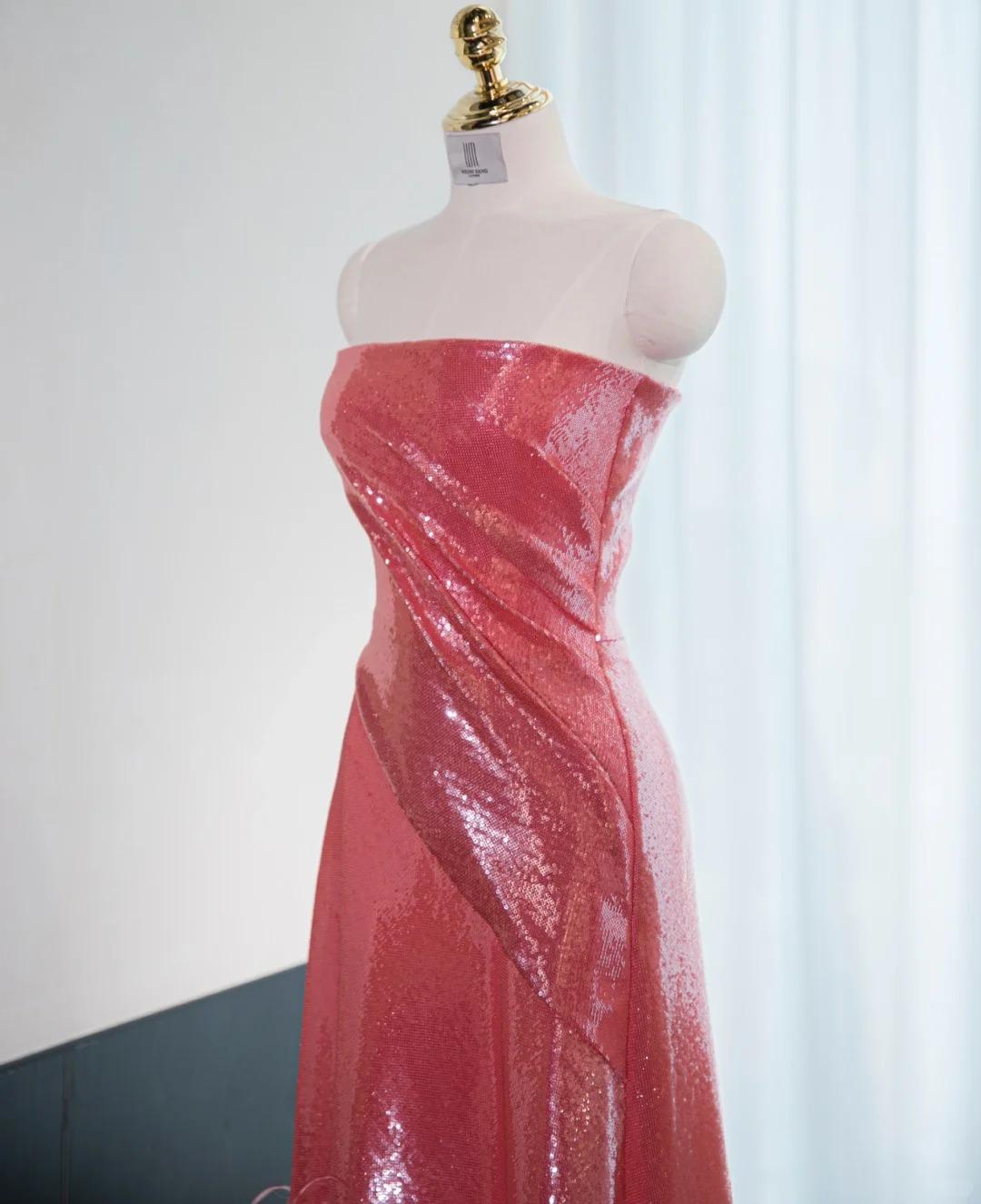 Gorgeous Hot Pink Strapless A-Line Shiny Satin Long Prom Dress Formal Evening Gowns ED02588