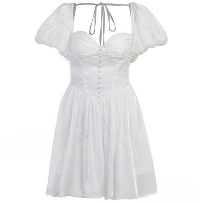 White Off Shoulder A-Line Tulle Short Prom Dresses Homecoming Dress HZ1024