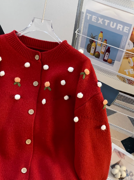 Christmas atmosphere loose long sleeve cardigan HZ1024