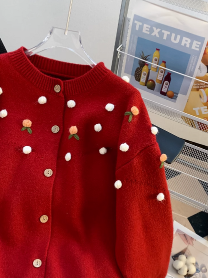 Christmas atmosphere loose long sleeve cardigan HZ1024