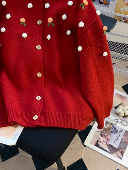 Christmas atmosphere loose long sleeve cardigan HZ1024