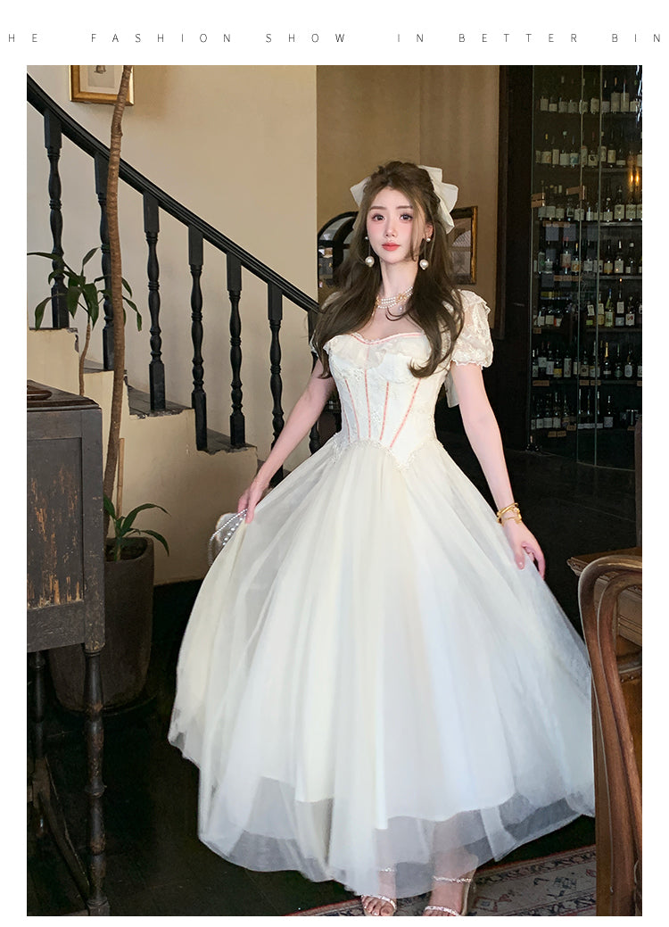 Light Apricot A-Line Sweetheart Neck Tulle Lace Long Prom Dresses Sweet Birthday Evening Gowns HZ1024