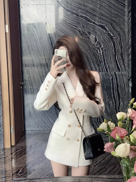 style white thick wool suit skirt HZ1024
