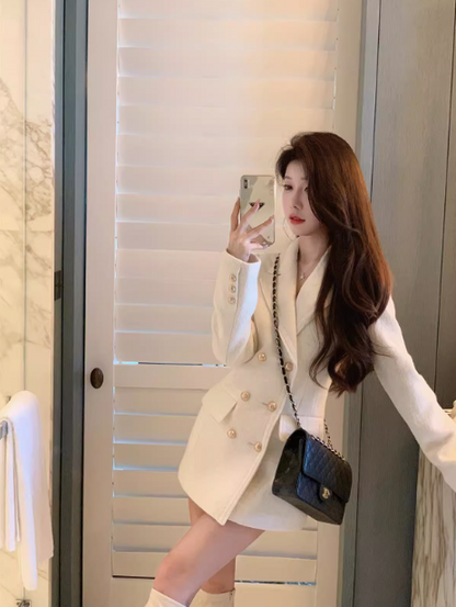 style white thick wool suit skirt HZ1024