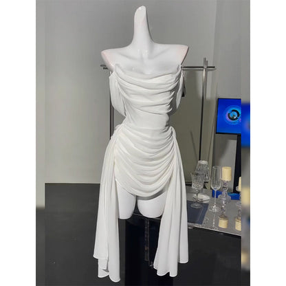 White Off Shoulder Sheath Chiffon Short Prom Dresses Fashion Homecoming Dresses HZ1024