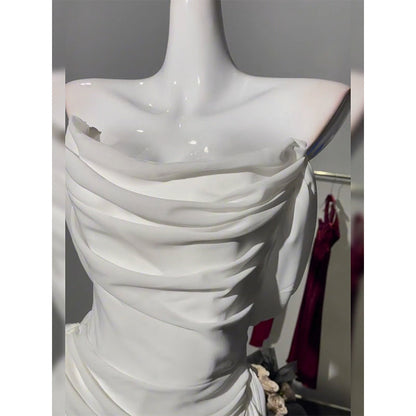 Elegant White Off Shoulder Sheath Chiffon Short Prom Dresses Fashion Homecoming Dresses ED02861