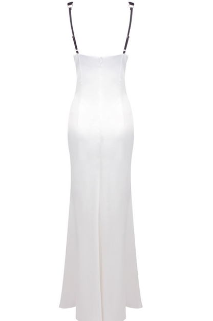 Yellow V Neck Sheath Satin Long Prom Dresses Birthday Dresses Glam Guest Dresses HZ1024