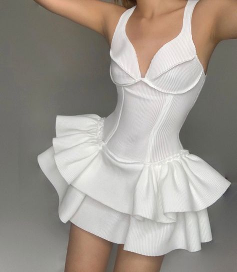 White V-neck A-Line Short Party Dresses Cute Birthday Dress HZ1024