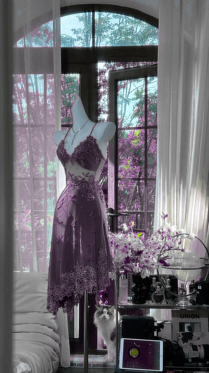 Stunning Green Spaghetti Straps A-Line Chiffon Beaded Short Prom Dresses ED02951
