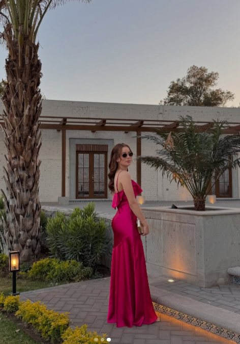 Strong Pink Spaghetti Straps Sheath Satin Long Prom Dresses Formal Evening Dresses with Slits HZ1024