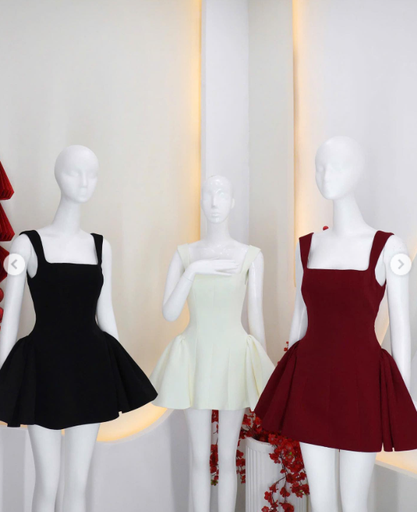 White Square Neck A-Line Satin Short Party Dresses Sweet 16 Birthday Dress HZ1024
