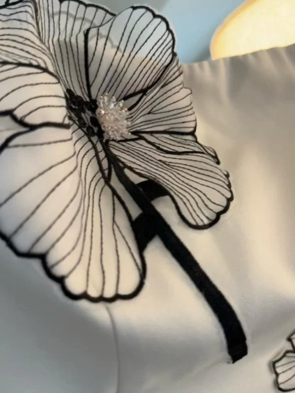Elegant White Strapless Birthday Dresses Sheath Satin White Short Formal Dresses Fashion Party Dresses ED03086
