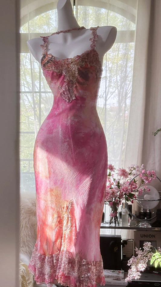 Elegant Pink Square Neck Sheath Lace Chiffon Short Vintage Prom Dresses ED03102