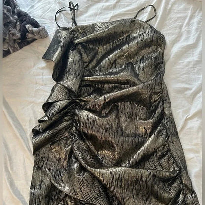 Black Gold Strapless Bodycon Short Party BirthdayDresses Sexy Homecoming Dresses HZ1024