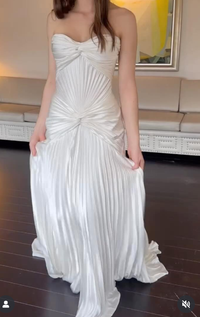 Pleated Sheath Satin Long Prom Dresses Elegant Evening Dresses HZ1024