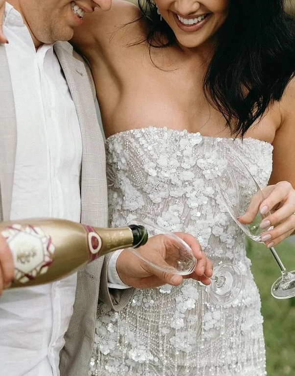 Sexy Bodycon Strapless Beaded Short Outdoor Party Dress Fashion Wedding Dress ED03278