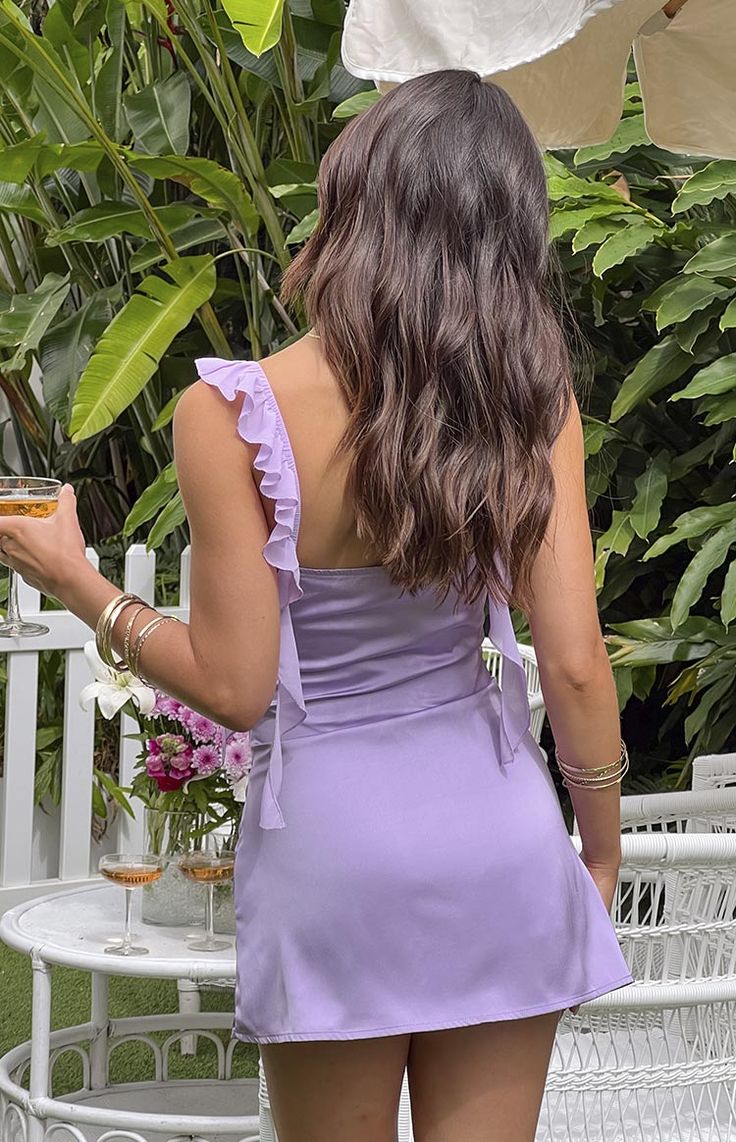 Purple Sheath V Neck Satin Short Party Dress Homecoming Dress HZ1024