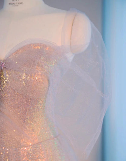 Gorgeous Sweetheart Neck A-Line Tulle Sequin Long Prom Dresses, Sweet 16 Dress ED03287
