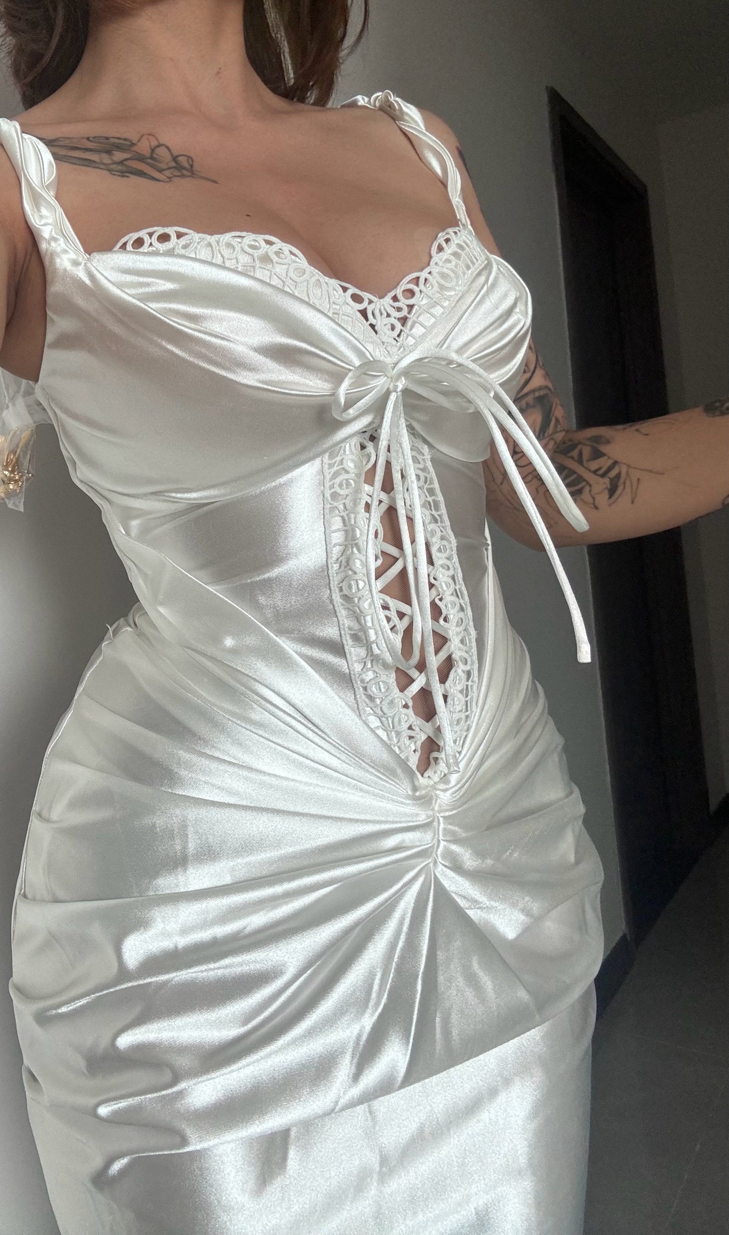 White Sheath Sweetheart Satin Prom Dresses, Elegant Formal Evening Dresses HZ1024