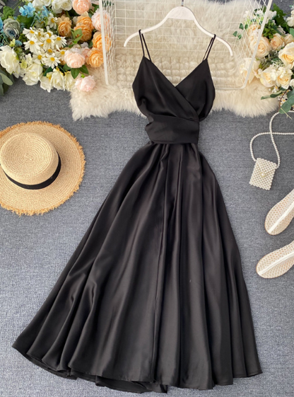 V-neck Green Formal Dresses Backless High Waist Party Dresses ED0333