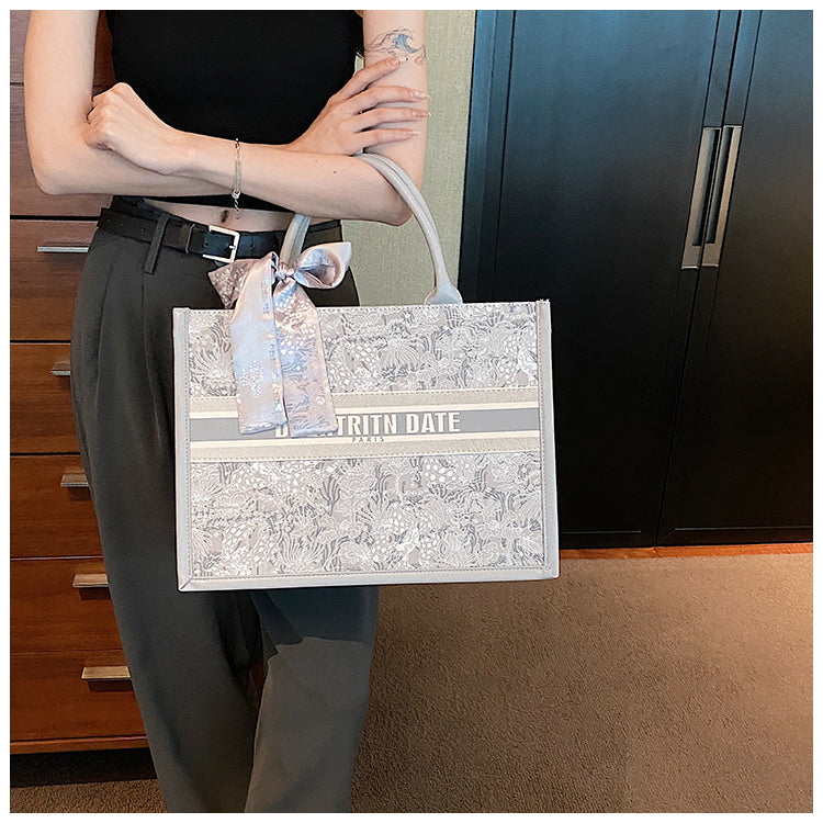 Fashion canvas shoulder commuter handbag ED0340