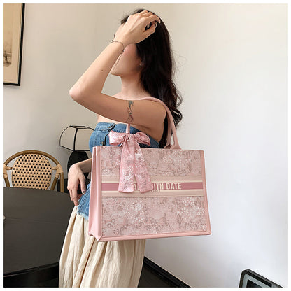 Fashion canvas shoulder commuter handbag ED0340