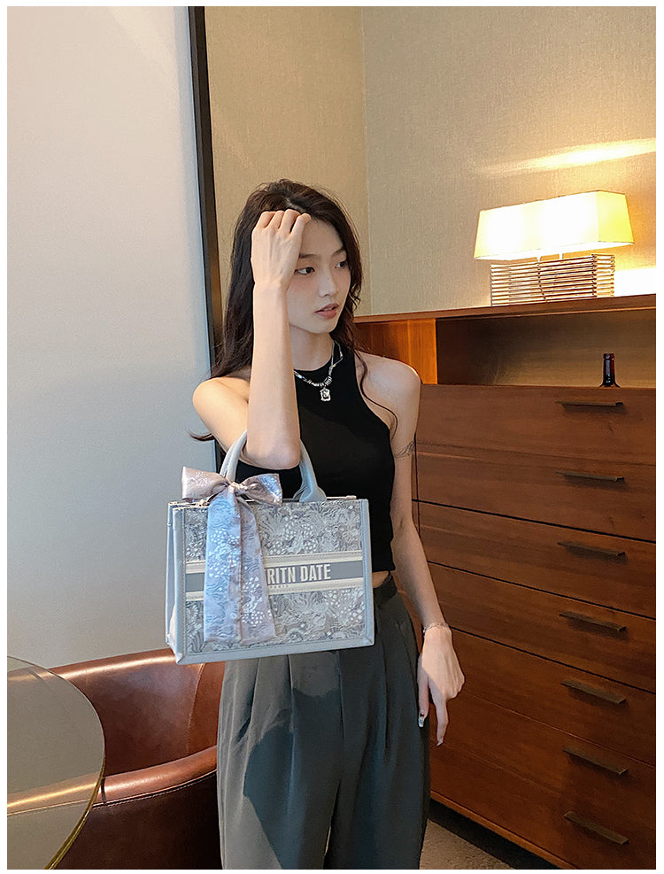 Fashion canvas shoulder commuter handbag ED0340