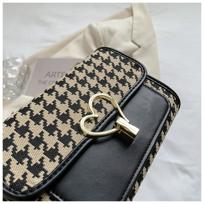 Houndstooth Versatile Shoulder Chain Crossbody Bag HZ1024