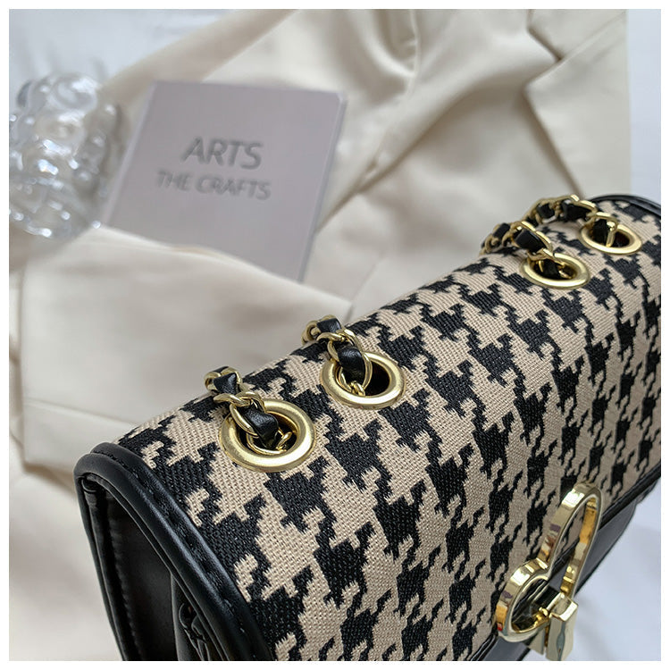 Houndstooth Versatile Shoulder Chain Crossbody Bag HZ1024