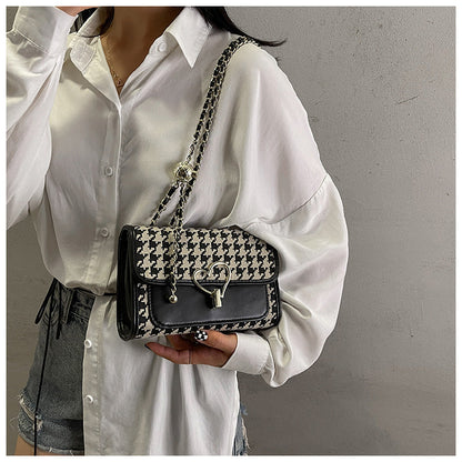 Houndstooth Versatile Shoulder Chain Crossbody Bag HZ1024