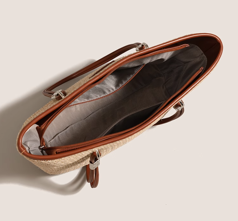 Capacity Beach Grass Woven Commuter shoulder bag HZ1024