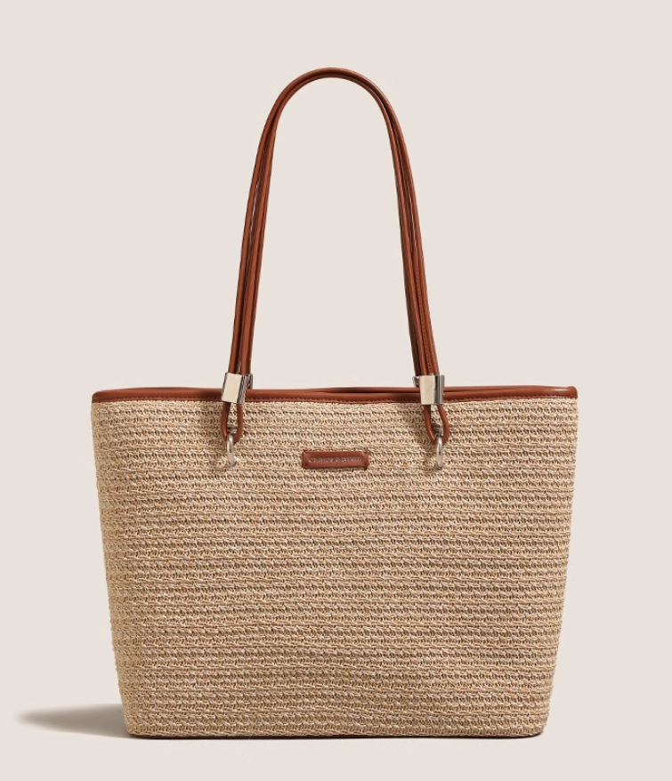 Capacity Beach Grass Woven Commuter shoulder bag HZ1024