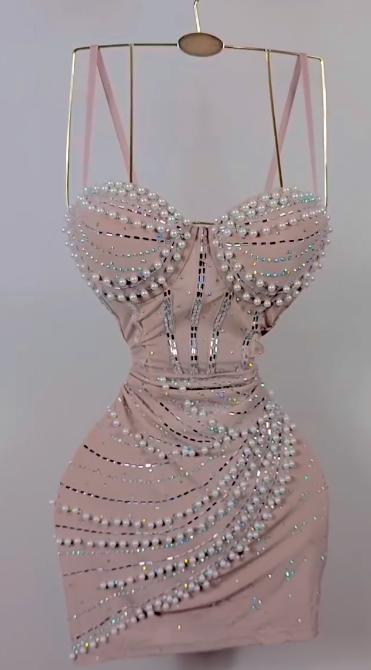 Pink Bodycon Spaghetti Strap Mini Birthday Dress Short Homecoming Dresses HZ1024