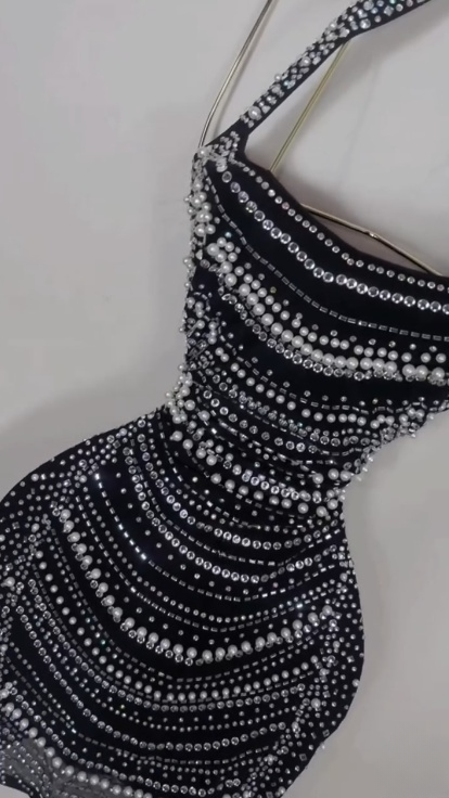 Bodycon Spaghetti Straps Beaded Short Birthday Dress Homecoming Dresses HZ1024