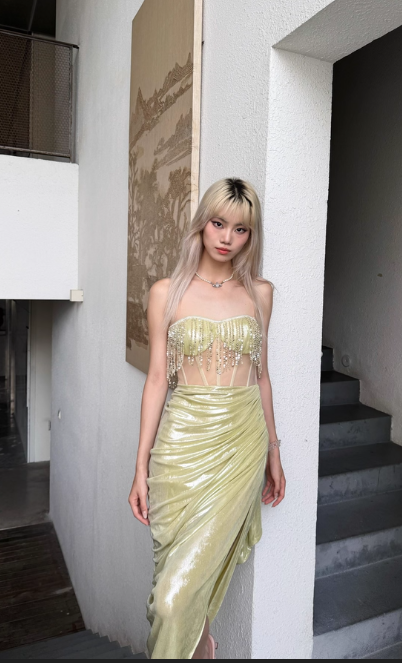 Sweetheart Sheath Satin Birthday Dresses Slits Starfruit Yellow Evening Gowns HZ1024