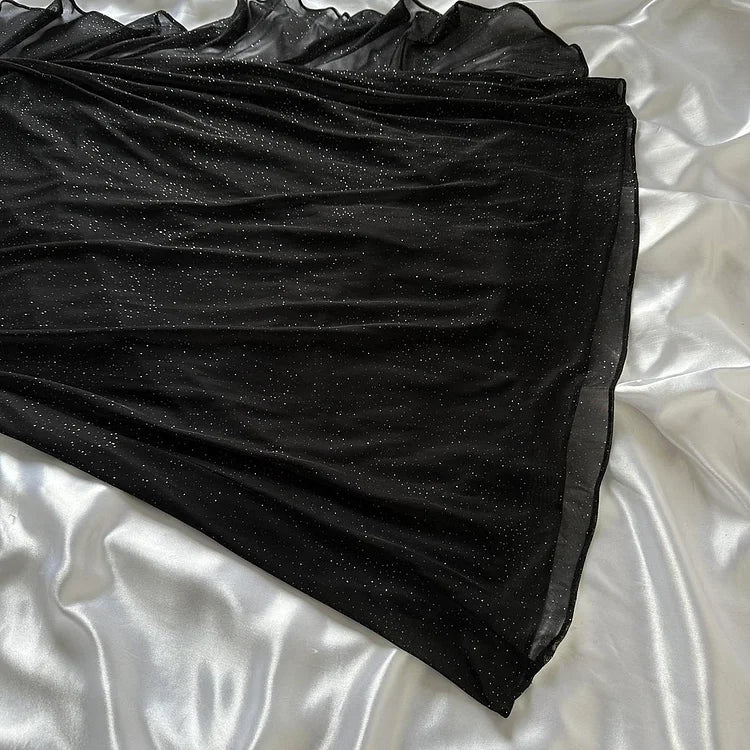 Black Sweetheart Neck Bodycon Birthday Dresses Ruffle Chiffon Formal Dresses Party Dress HZ1024
