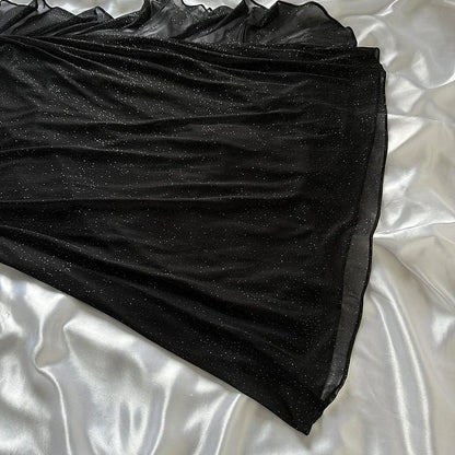 Black Sweetheart Neck Bodycon Birthday Dresses Ruffle Chiffon Formal Dresses Party Dress HZ1024