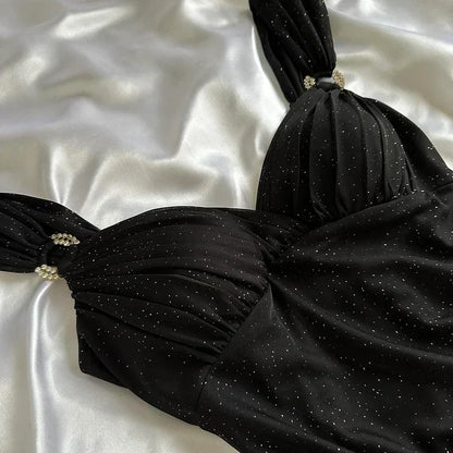 Black Sweetheart Neck Bodycon Birthday Dresses Ruffle Chiffon Formal Dresses Party Dress HZ1024