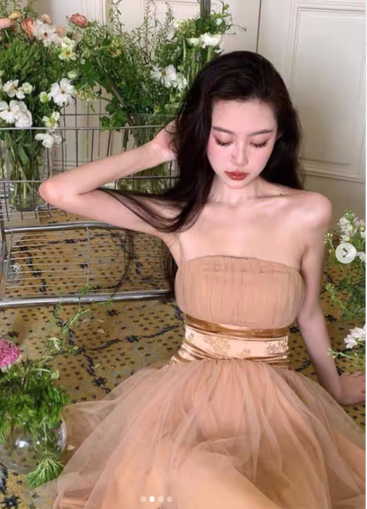 Strapless Champagne Graduation Dress Elegant A-Line Short Birthday Dress Party Dress  ED03555